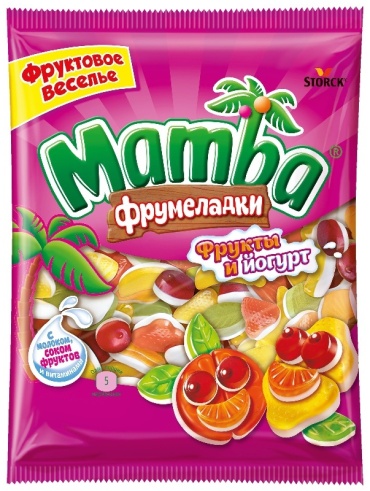 Мармелад Mamba Фрумеладки фрукты и йогурт жевательный 140 г