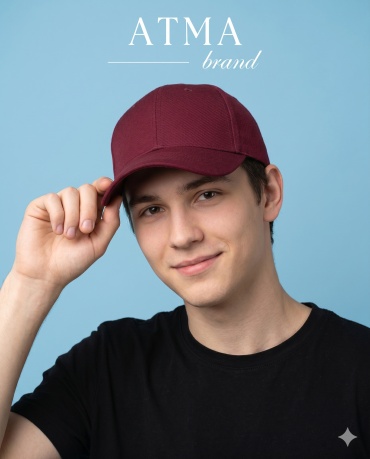 Кепка ATMA brand размер универсальный, бордовый