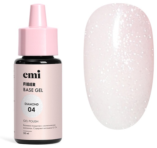 E.Mi базовое покрытие E.MiLac Fiber Base Gel Diamond №4 камуфлирующее 30 мл