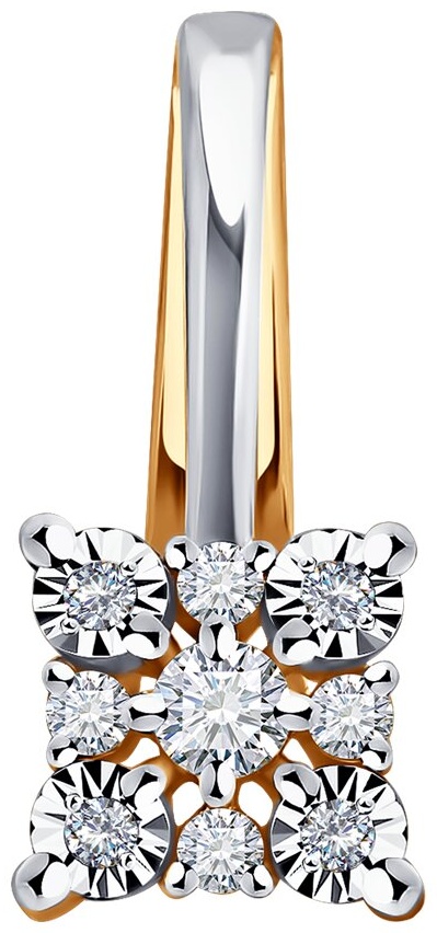 Подвеска Diamant Классика, алтын, подарок жене, девушке, дочке, маме вес 0.76 г золото, бриллиант