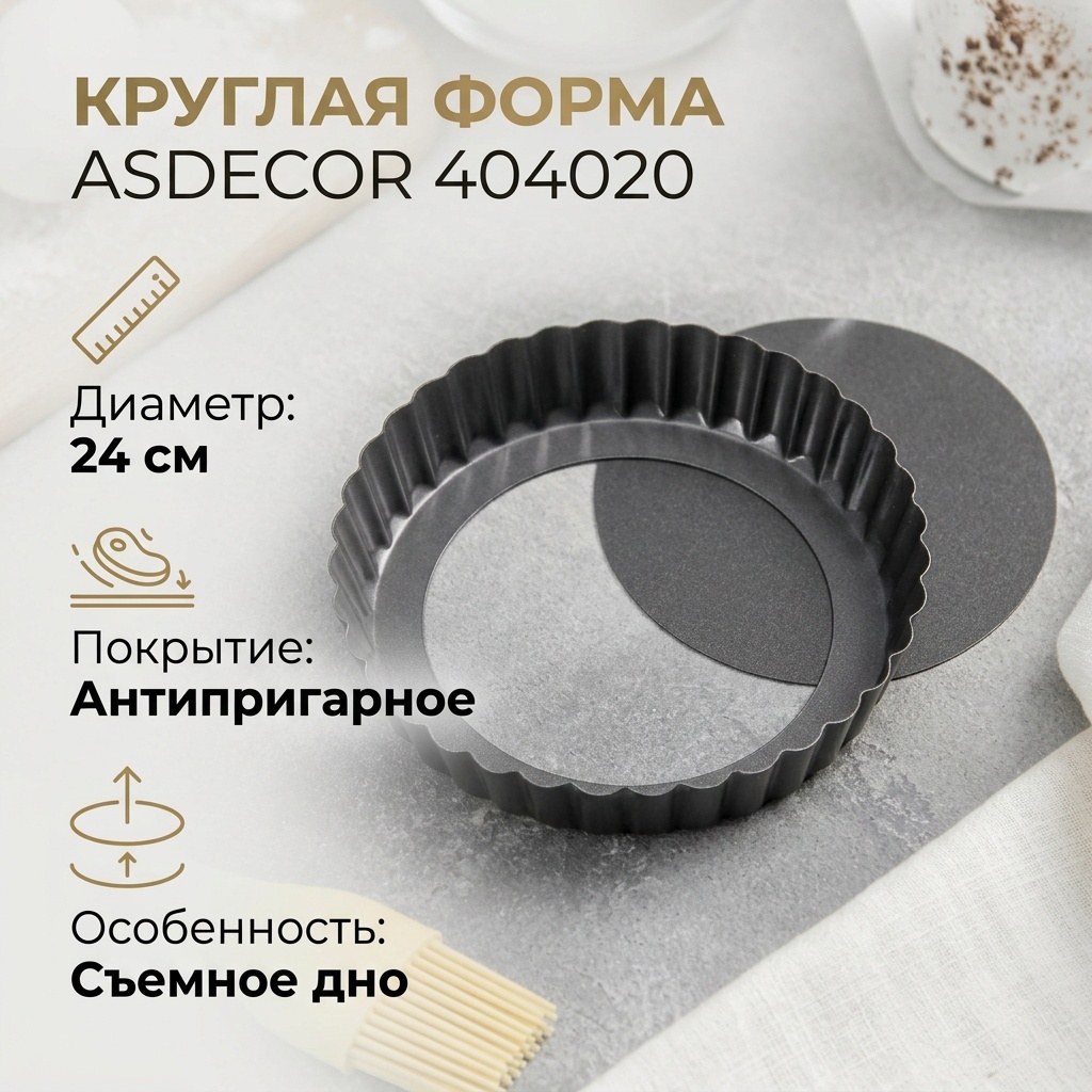 Форма для выпечки, для запекания, для хлеба, для кексов ASDECOR металл, 1 шт