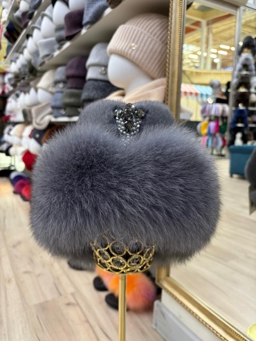 Пилотка SemiFur размер 58, темно-серый