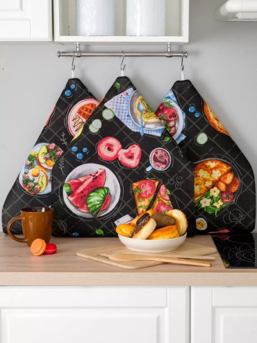 Полотенце MASO home 60x47 см, хлопок, лен, 3 шт,