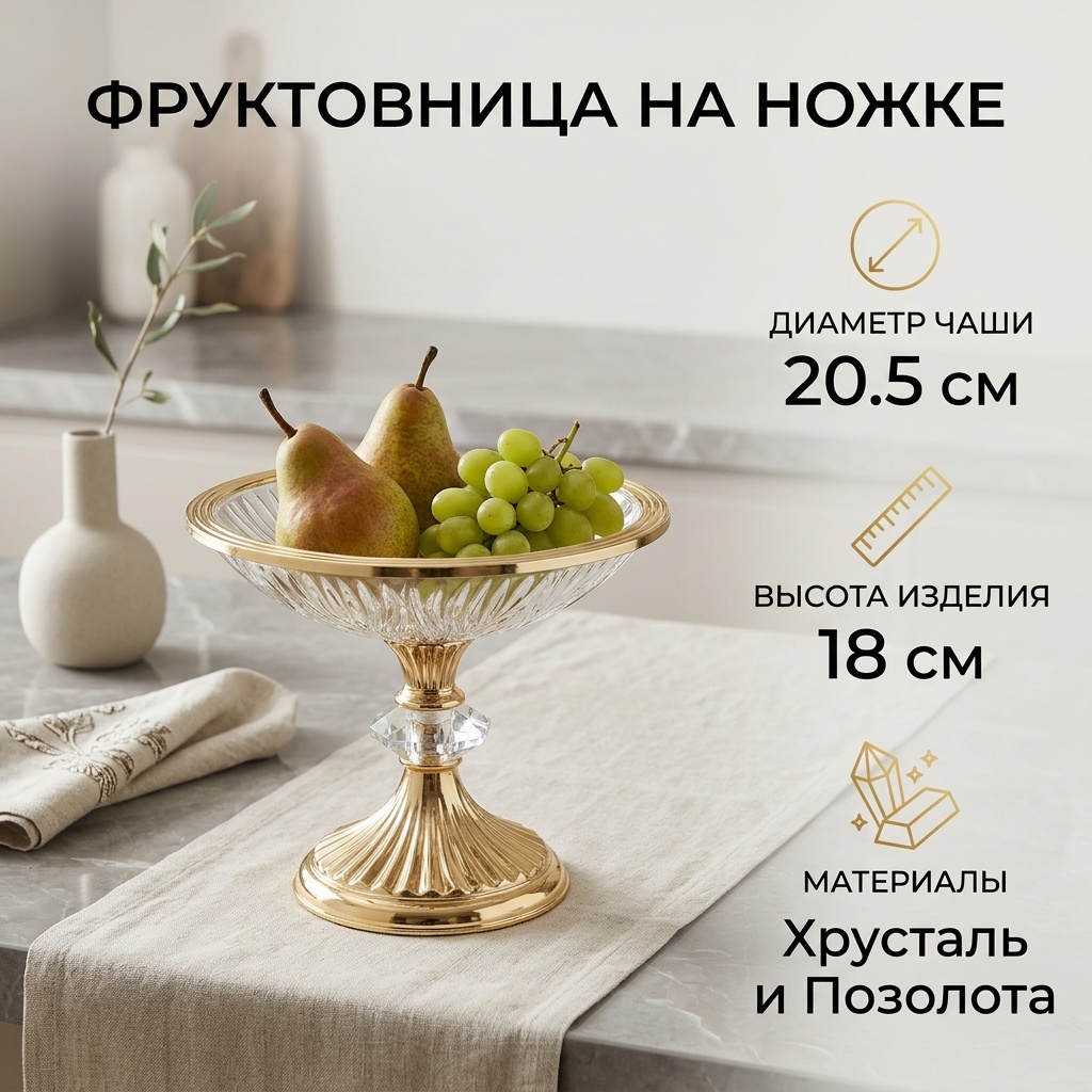 Фруктовница U21489/G круглая 1 шт