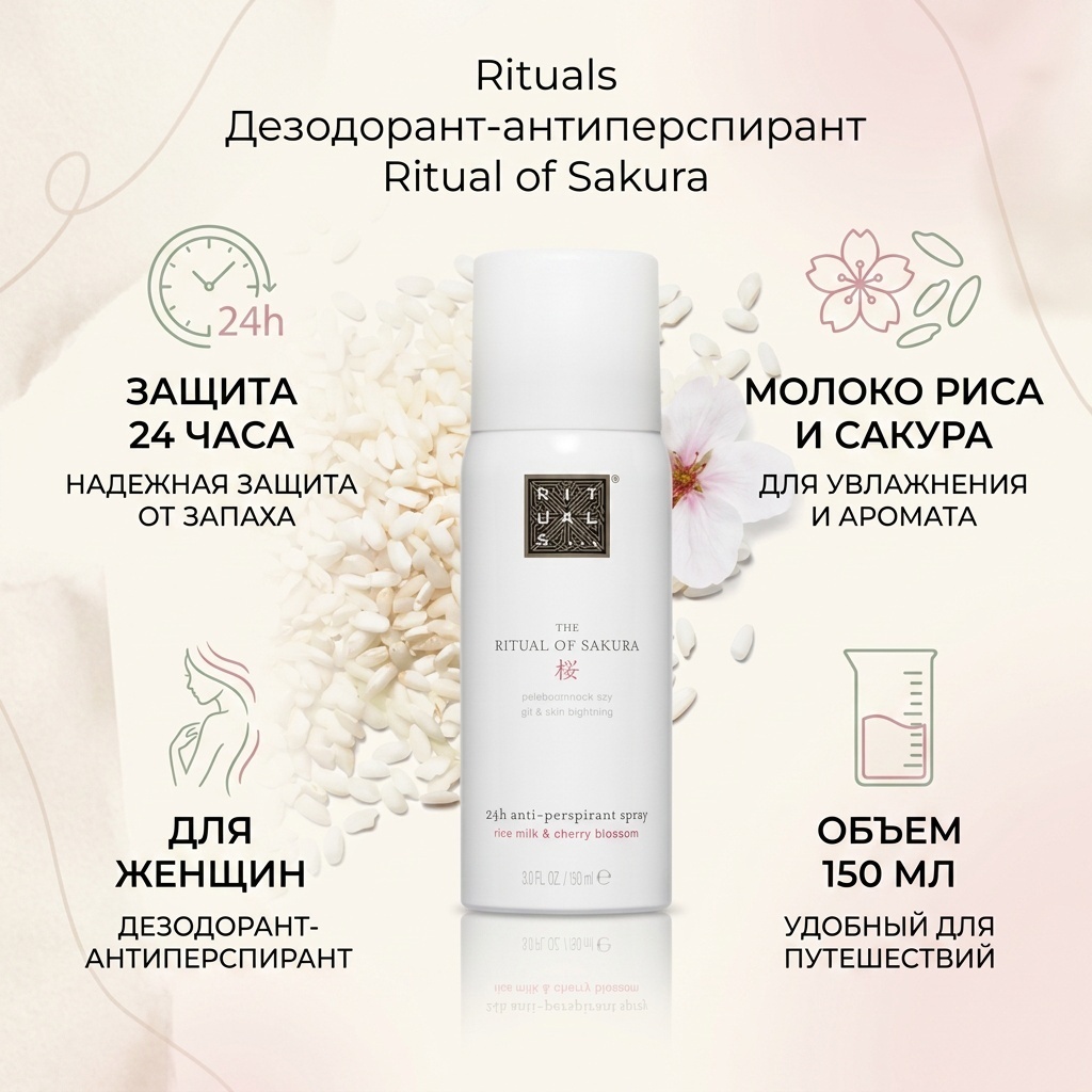 Rituals Ritual of Sakura 24h anti-perspirant spray 150ml дезодорант-антиперспирант для женщин 150 мл