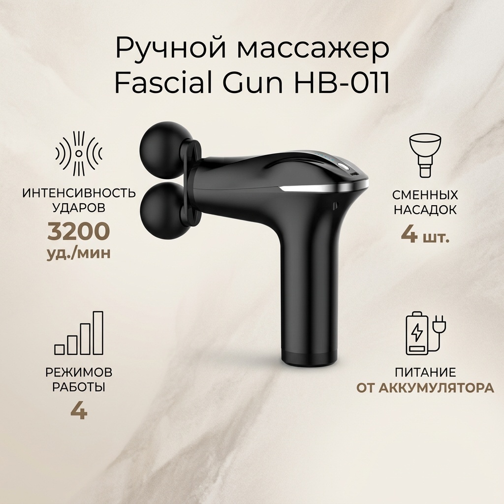 Массажер Fascial Gun HB-011 ручной вибрационный