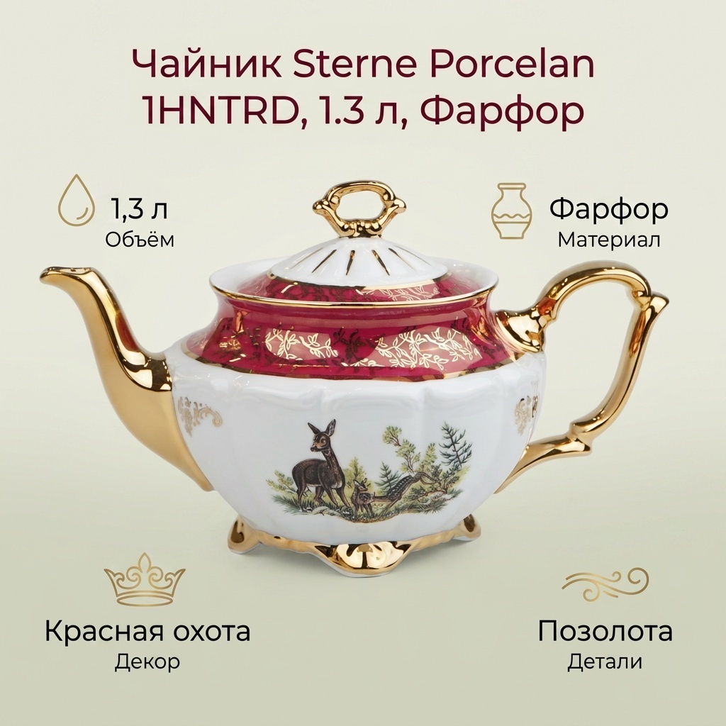 Чайник Sterne porcelan 1HNTRD 1.3 л, фарфор