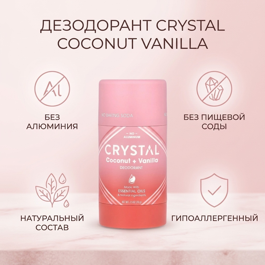 Crystal Coconut Vanilla дезодорант для женщин 70 г