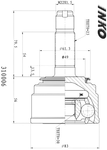 INKO шрус наружный 310006