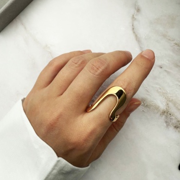 Кольцо ARUNA JEWERLY JDR2401013 размер регулируемый нержавеющая сталь, без вставок, золотистый