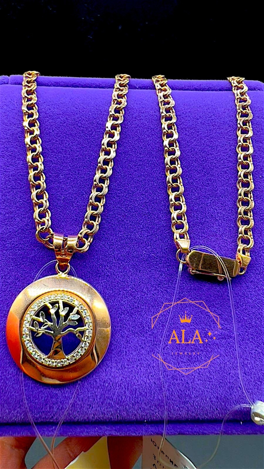 Колье ALA ALA_НЦ212-007 длина 55 см вес 11.6 г золото, фианит