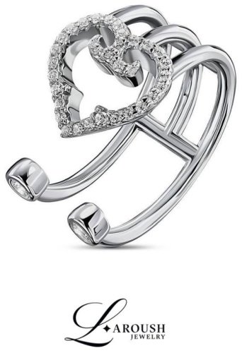 Кольцо Laroush Jewelry TKR0260W-М размер 15.5 вес 4.74 г серебро, циркон