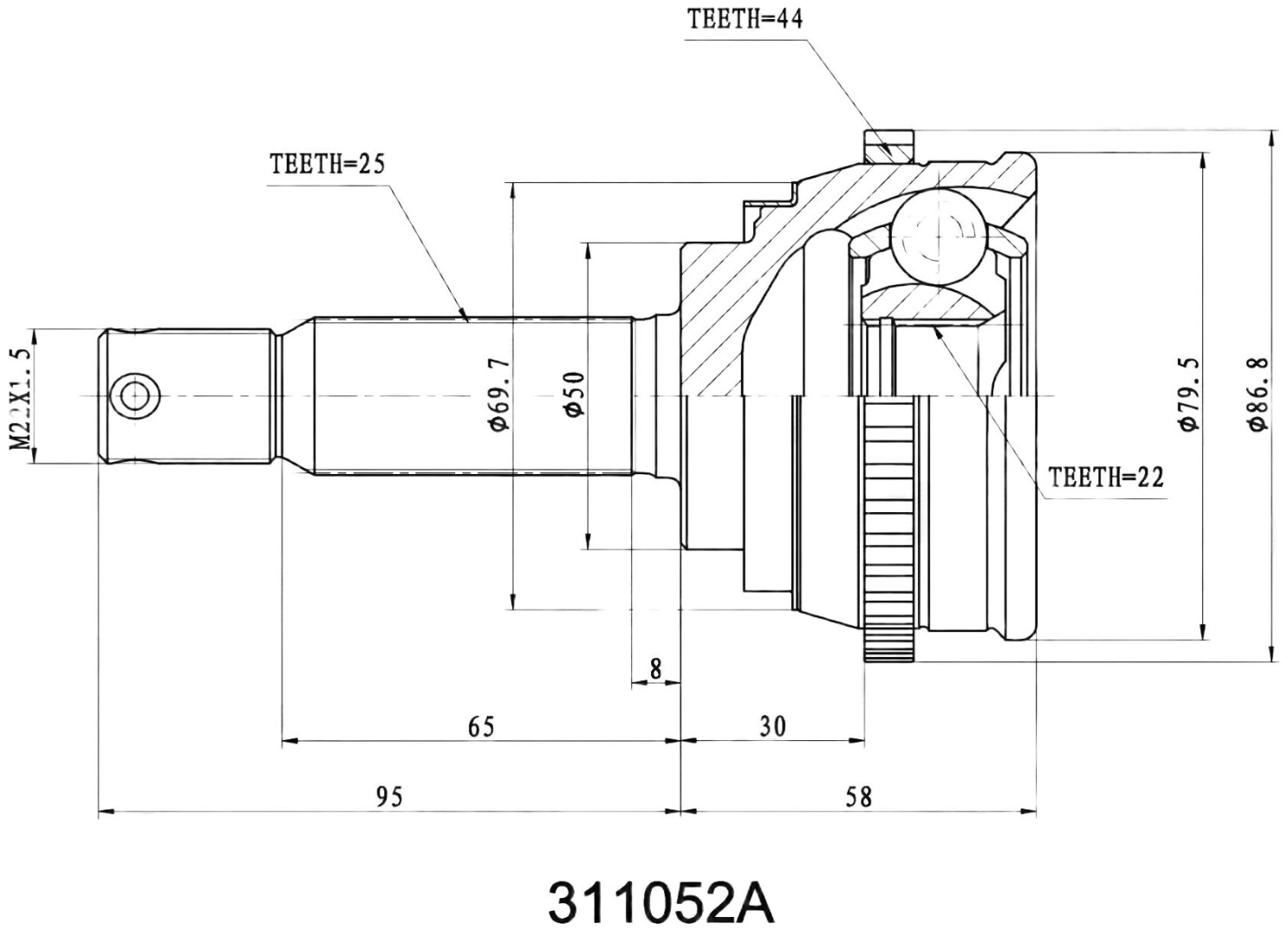 INKO шрус наружный 311052A