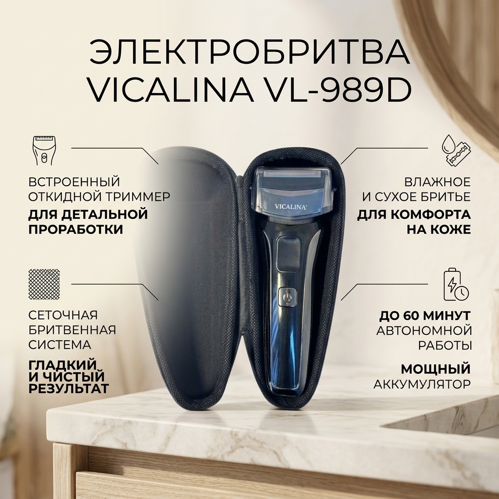 Электробритва Vicalina VL-989D сеточная