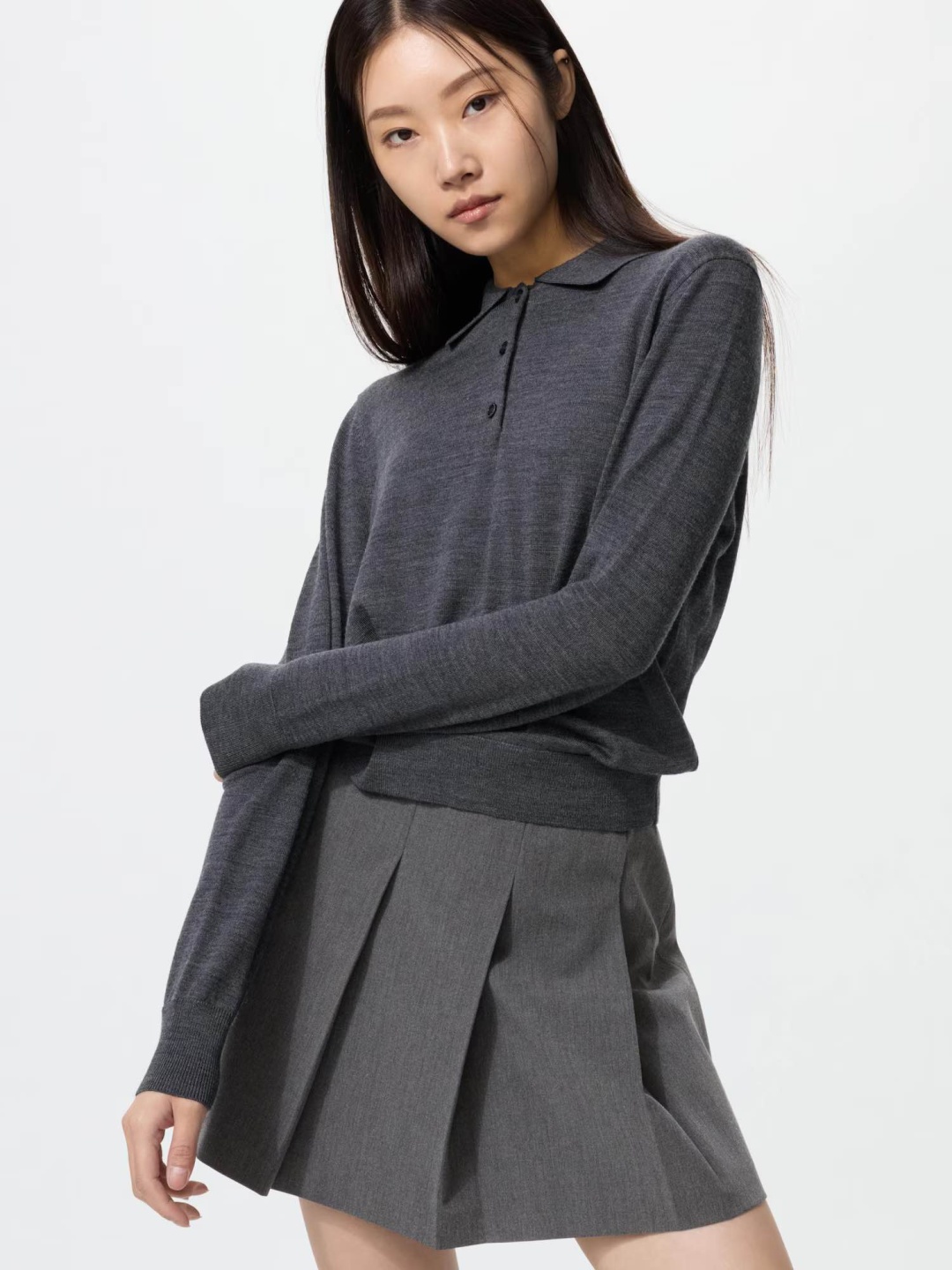 Свитер Uniqlo серый