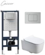 Caizer унитаз с инсталляцией Caizer унитаз подвесной B2341 с инсталляцией 033А-011 Brushed Pheumatic, керамика