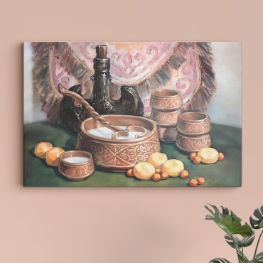 PEMIKAN CRAFT картина Казахское угощение дастархан 90x60 см