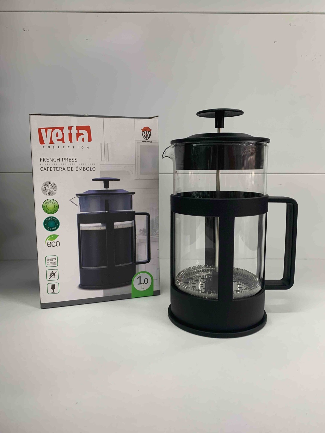 Френч-пресс Vetta 850-176 1000 мл, пластик, жаропрочное стекло