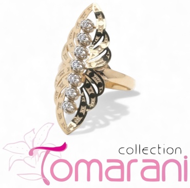 Tomarani collection TC_7ф_узоры_15 размер 20 вес 4.3 г золото, фианит