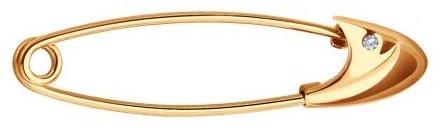 Брошь Diamant 51-140-01686-1 вес 0.7 г золото, фианит