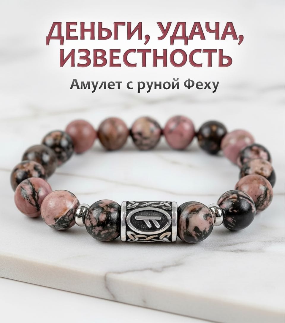 RED MOON длина 18 см натуральный камень, родонит