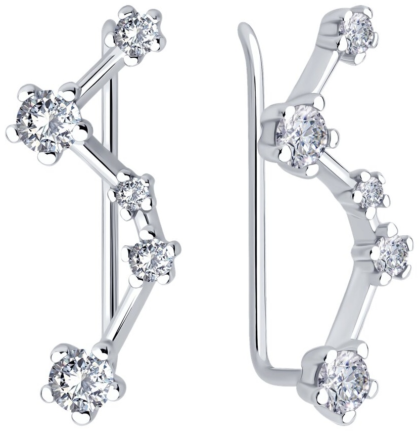 Кафф SOKOLOV EAR-SO-925-691575 вес 1.55 г серебро, фианит