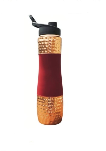 Медная бутылка с красной вставкой (20794), 1 л