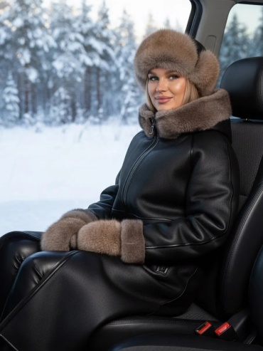Дубленка черный