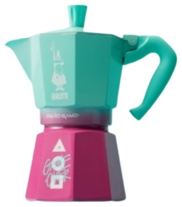 Кофеварка Bialetti Moka Express Squid Game на 6 порций розовый, бирюзовый