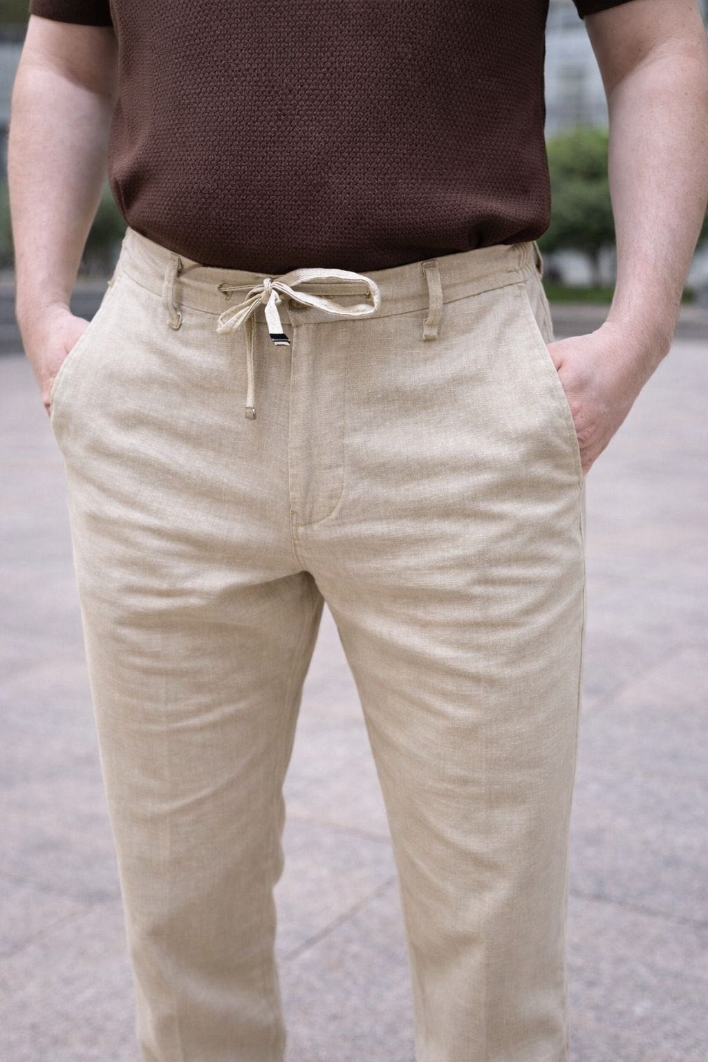 Джинсы прямые Tello jeans бежевый