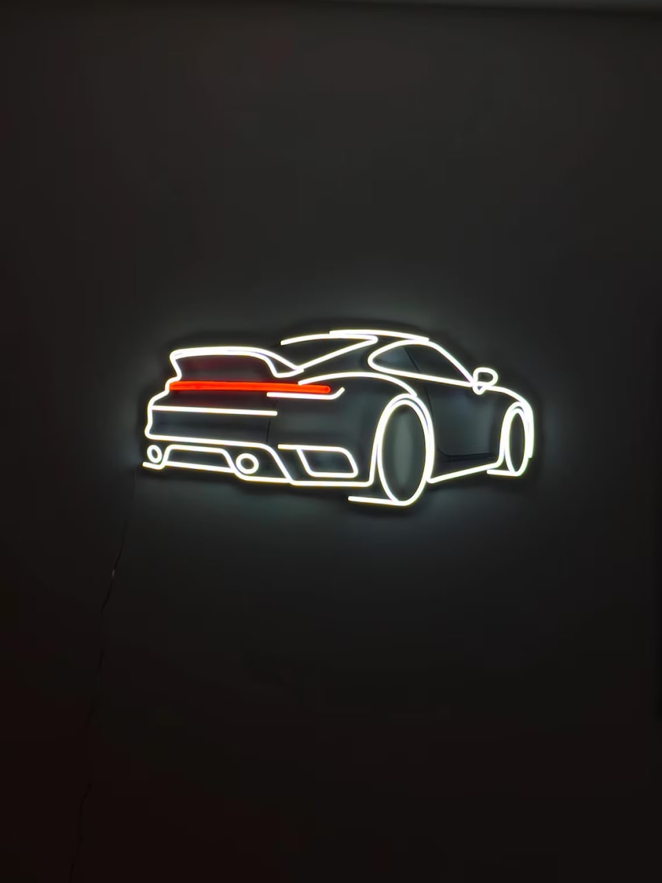 Неоновая вывеска настольный Porsche, разноцветный