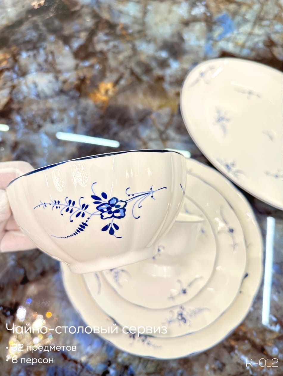 Сервиз на 6 персон Almina , предметов: 32, чайно-столовый, фарфор, костяной фарфор