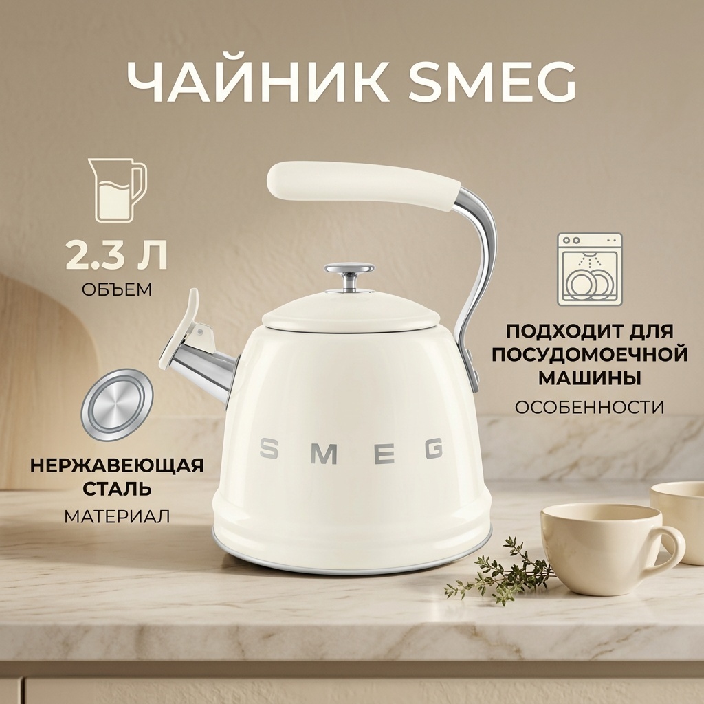 Home Deluxe чайник 749872369 2.3 л, нержавеющая сталь