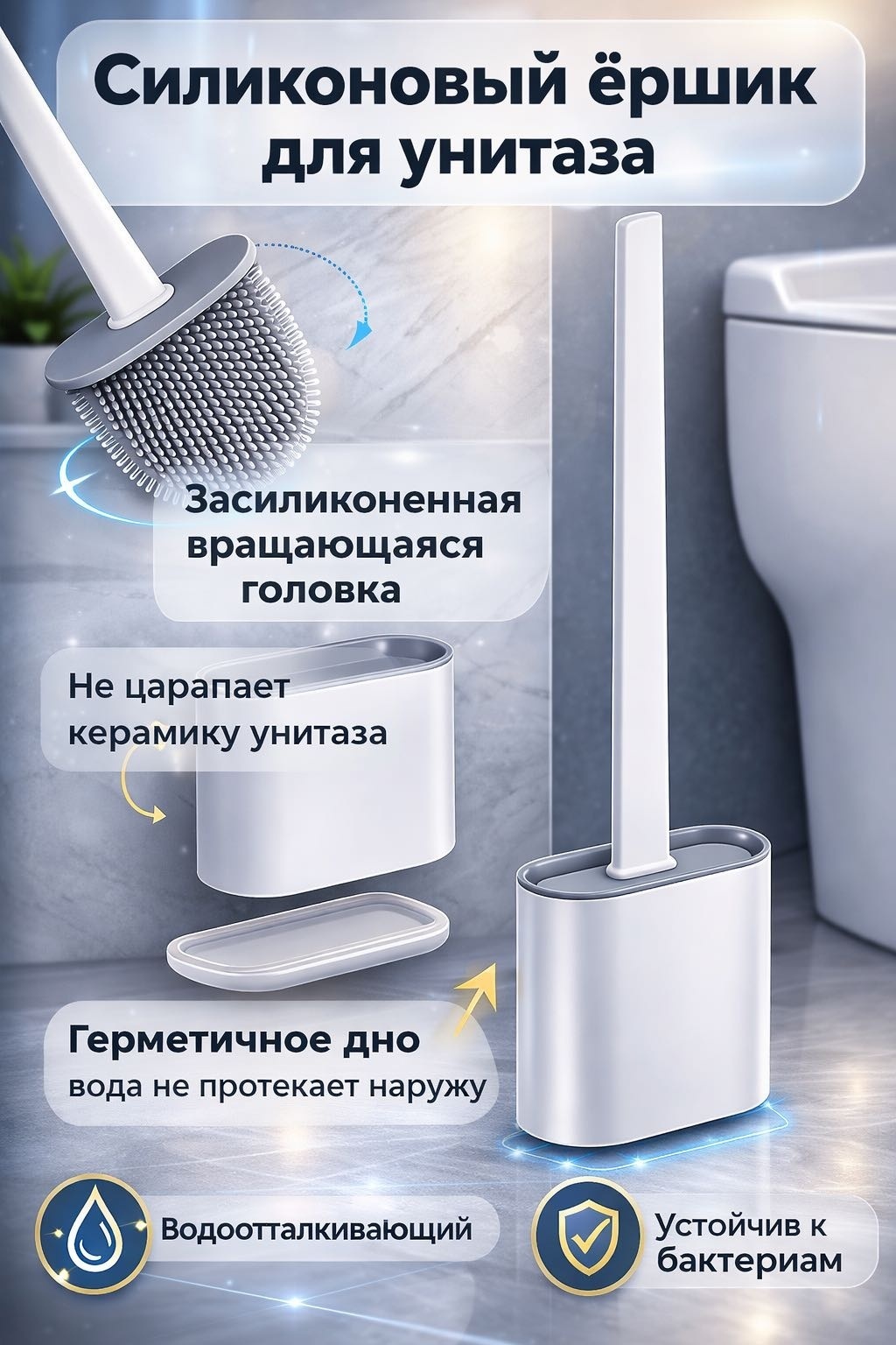 Ершик SAVA UMKA SAVA UMKA Ершык сьемн дно, пластик, силикон
