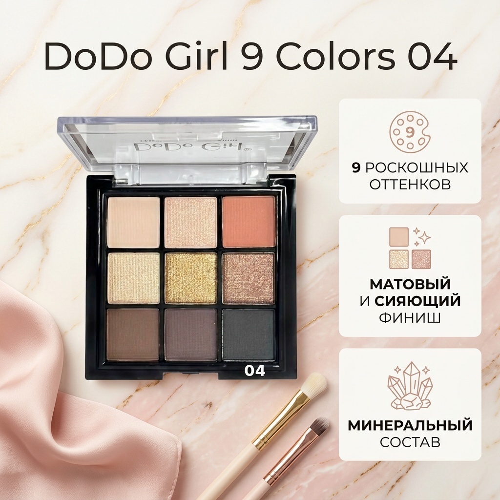 DoDo Girl тени прессованные 9 Colors 04