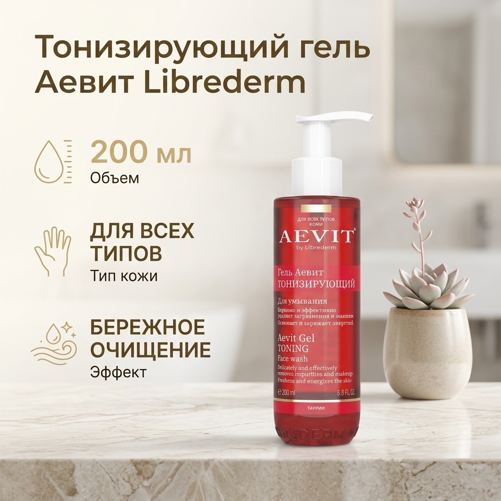 Librederm Аевит тонизирующий гель 200 мл