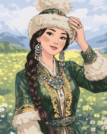 Картина по номерам DIY DIGITAL PAINTING SF006 Девушка холст на подрамнике 50x40 см
