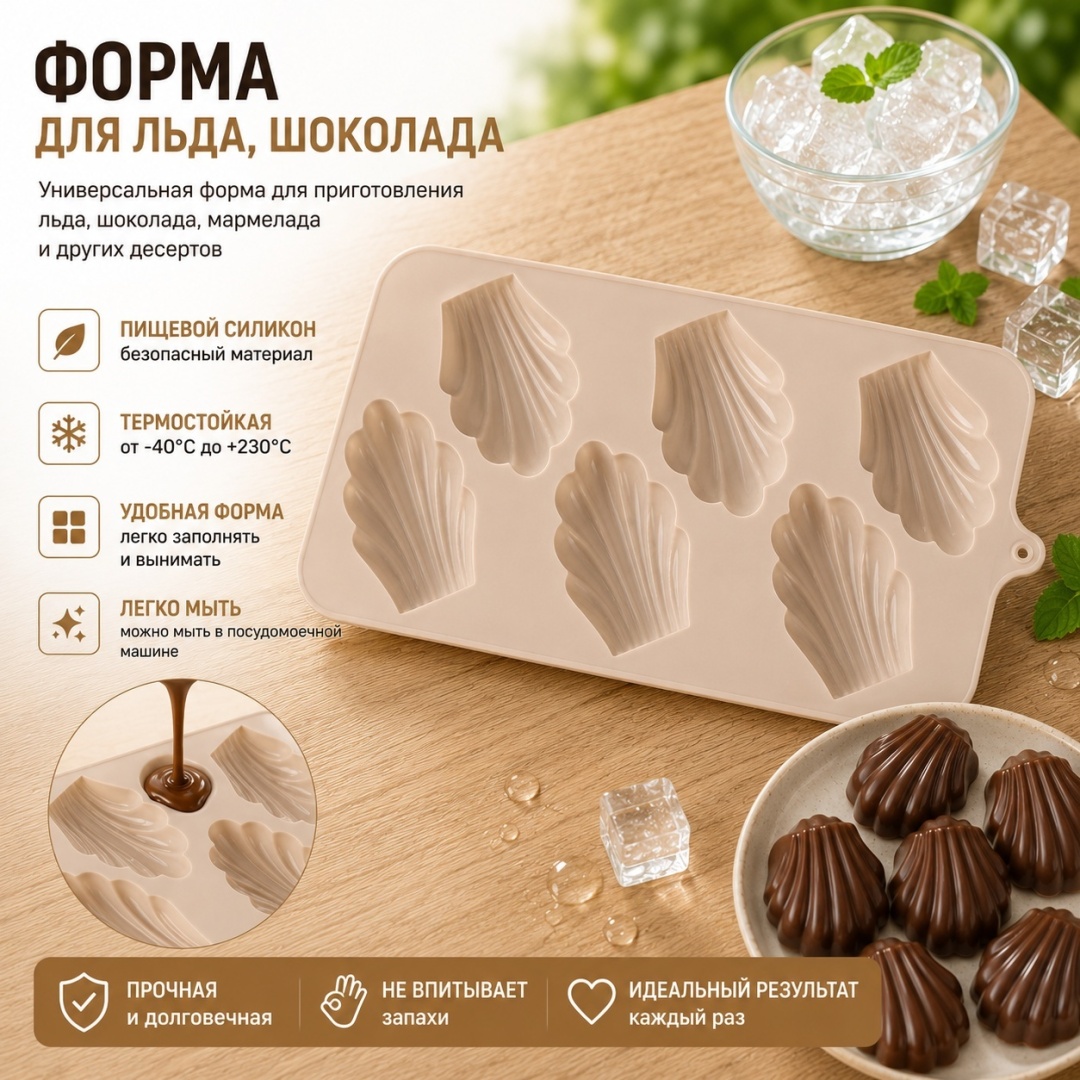 IVI для десерта, для конфет, для мармелада, для шоколада, для муссовых десертов D1021, силикон