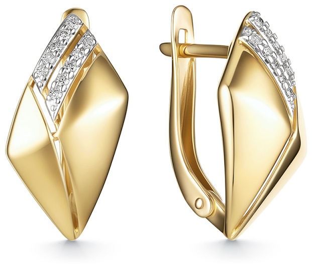 Серьги Lucente Бриллианты Якутии EAR-LU-585-858171 вес 3.19 г золото, бриллиант
