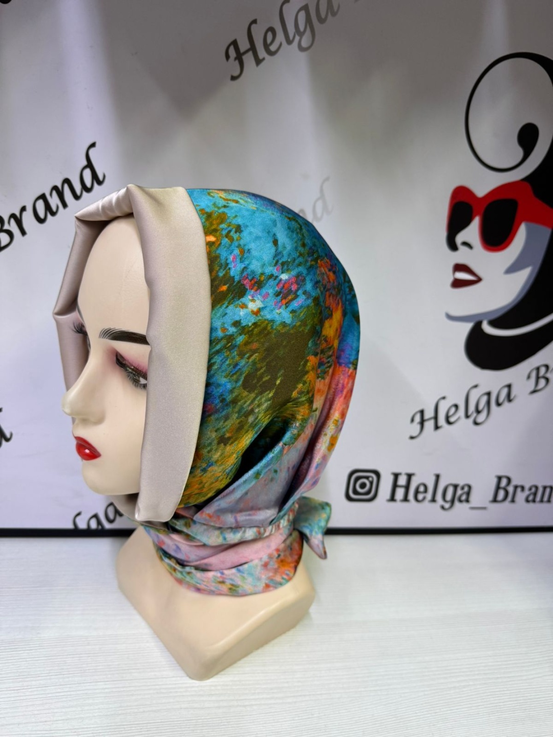 Шапка HLG-Brand размер 56, 58, бежевый, мультиколор