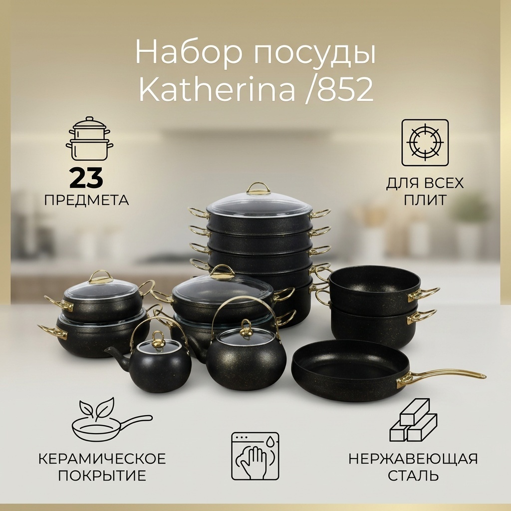 Набор кастрюль 852 23 в 1