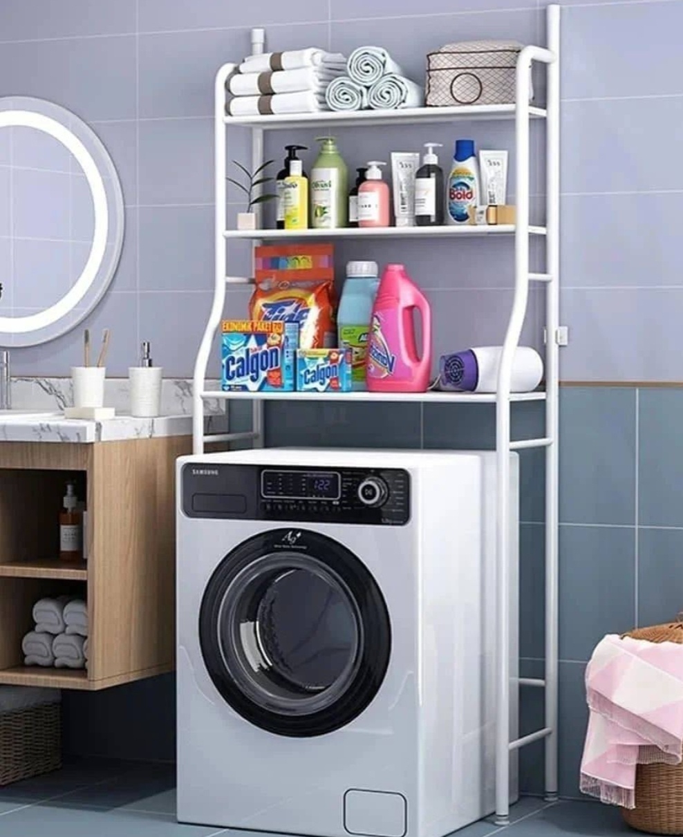 Полка COZY HOUSE для ванной напольная трехъярусная из прочного металла, 1 шт