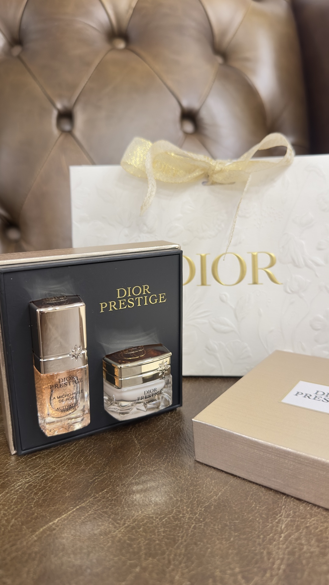 Dior Prestige Le Micro Huile De Rose Activated Serum & Prestige La creme набор по уходу за лицом для женщин