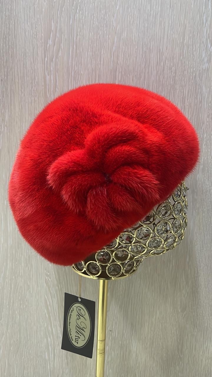 Берет SemiFur размер 56, 57, 58, 59, красный