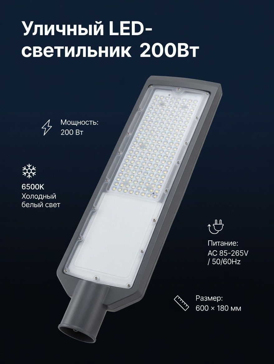 Уличный светильник на столбе / опоре LOBRUN LED 200 Вт 60 см