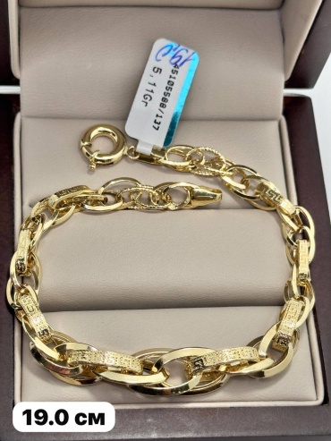 Sandu gold 585214258 длина 19 см, вес 5.11 г золото, плетение фантазийное