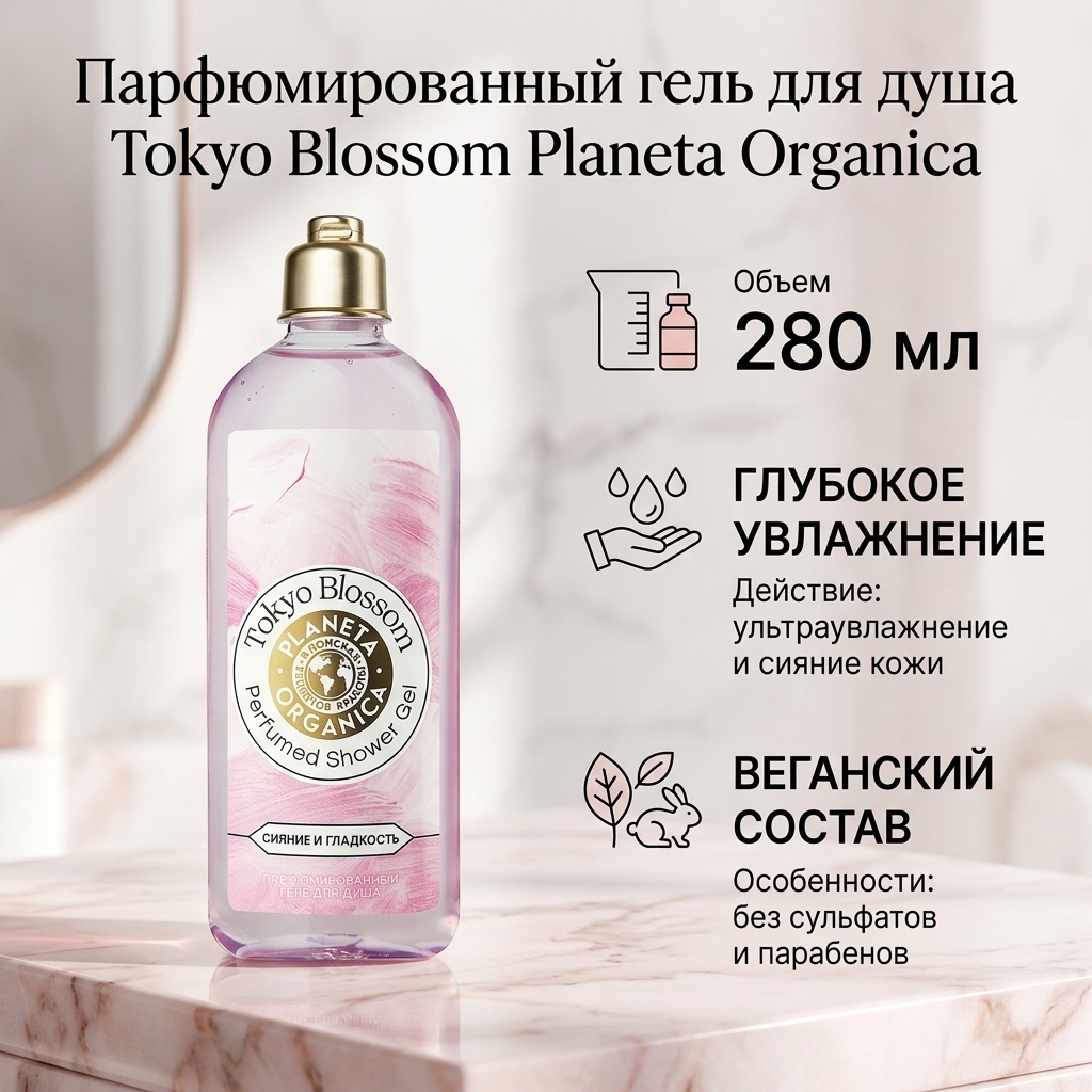 Planeta Organica Парфюмированный гель для душа ультраувлажнение гель 280 мл