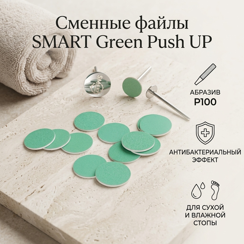 SMART сменные файлы для педикюрного диска, спонж-файл для педикюрного диска P100 50 шт