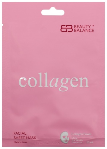 Маска для лица Beauty Balance тканевая Collagen Facial Sheet Mask с коллагеном 1 шт