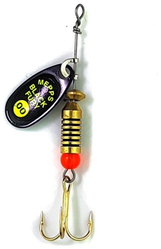 Блесна Mepps Comet Black Fury 1 шт  Black/Chartreuse Dots